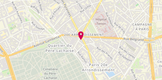 Plan de Caisse d'Epargne Paris Gambetta, 1 place Gambetta, 75020 Paris