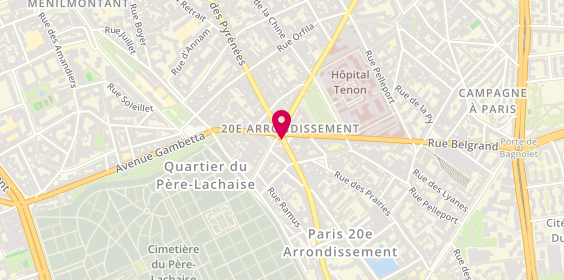 Plan de BNP Paribas - Paris Gambetta, 9 place Gambetta, 75020 Paris