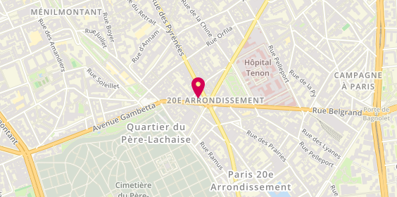 Plan de BNP Paribas - Paris Gambetta, 9 place Gambetta, 75020 Paris