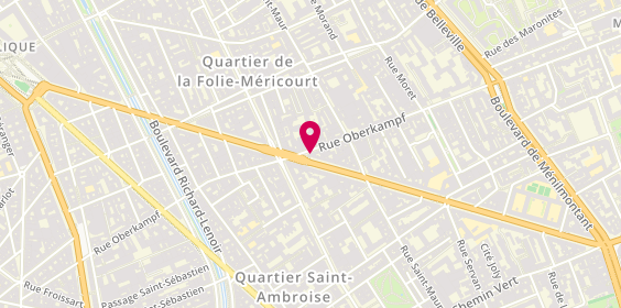 Plan de Paris Rue Saint Maur, 45 avenue de la République, 75011 Paris