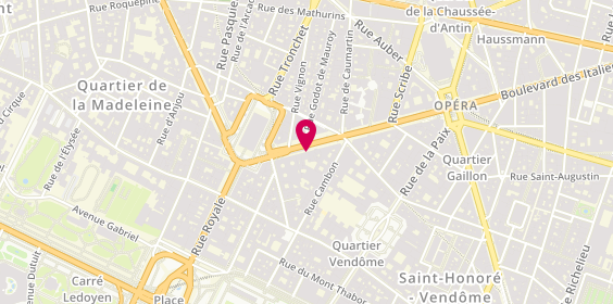 Plan de Bnp Paribas, 11 Boulevard de la Madeleine, 75001 Paris