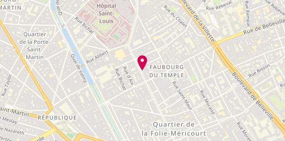 Plan de BNP Paribas - Paris Goncourt, 156 Avenue Parmentier, 75010 Paris