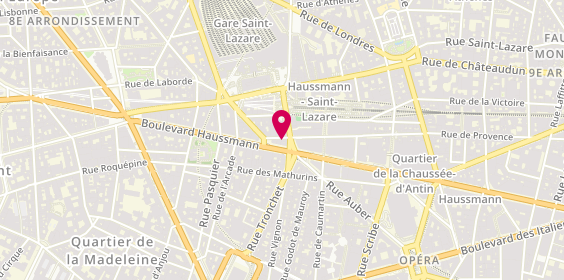 Plan de Bred Paris Saint Lazare, 1 Rue du Havre, 75008 Paris