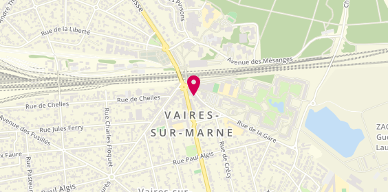 Plan de BNP Paribas - Vaires Sur Marne, 4 Rue de la Gare, 77360 Vaires-sur-Marne