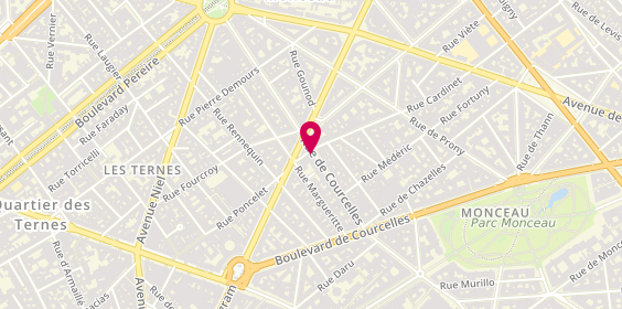 Plan de Paris Courcelles 17e, 99 Rue de Courcelles, 75017 Paris
