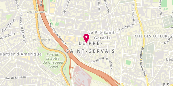 Plan de BNP Paribas - le Pre St Gervais, 75 Rue André Joineau, 93310 Le Pré-Saint-Gervais
