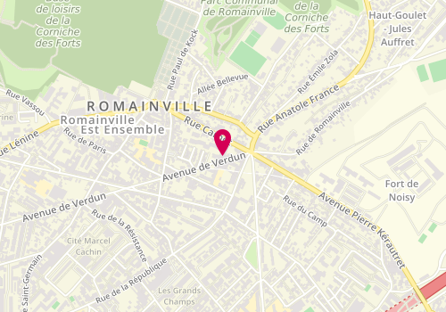 Plan de BNP Paribas - Romainville, 12 avenue de Verdun, 93230 Romainville