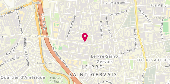 Plan de Banque Populaire Rives de Paris, 10 Rue d'Estienne d'Orves, 93310 Le Pré-Saint-Gervais