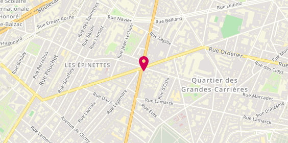 Plan de BNP Paribas - Paris Guy Moquet 18e, 86 avenue de Saint-Ouen, 75018 Paris