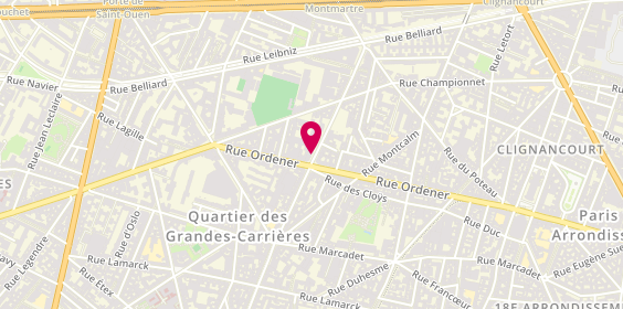 Plan de Paris Damremont, 85 Rue Damrémont, 75018 Paris