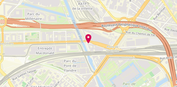 Plan de BNP Paribas Factor SA, Immeuble Claude Bernard Allegro 160 Macdonald, 75019 Paris