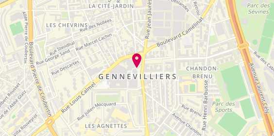 Plan de BNP Paribas - Gennevilliers Mairie, 187 avenue Gabriel-Péri, 92230 Gennevilliers