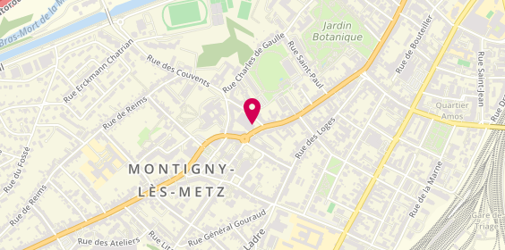 Plan de BNP Paribas - Montigny Les Metz, 101 Rue de Pont-À-Mousson, 57950 Montigny-lès-Metz