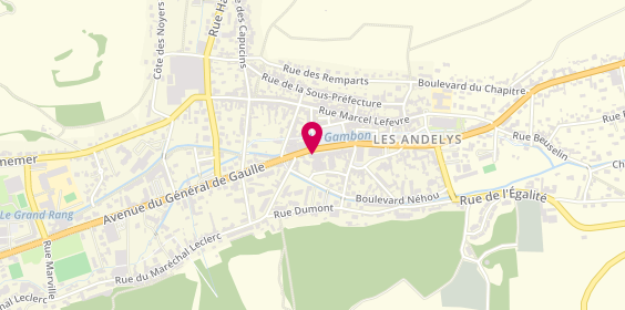 Plan de BNP Paribas - Les Andelys, 39 place Nicolas Poussin, 27700 Les Andelys