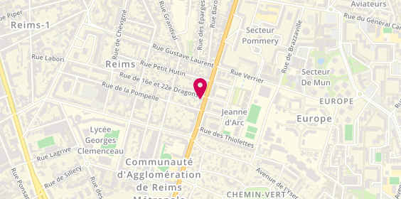 Plan de Lcl - le Crédit Lyonnais, 134 Boulevard Pommery, 51100 Reims