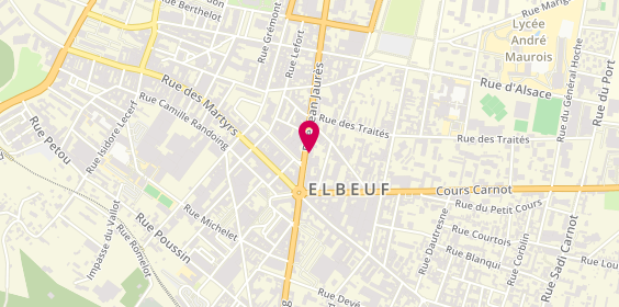 Plan de BNP Paribas - Elbeuf, 39 Rue Jean Jaurès, 76500 Elbeuf