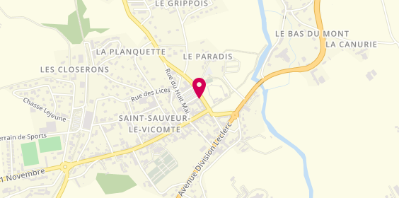 Plan de Crédit Mutuel, 13 place Auguste Cousin, 50390 Saint-Sauveur-le-Vicomte