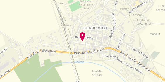 Plan de Crédit Agricole - Agence Guignicourt, 20 avenue du Général de Gaulle, 02190 Villeneuve-sur-Aisne