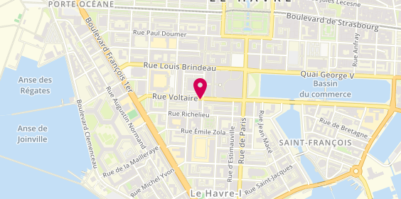 Plan de BNP Paribas - le Havre Les Halles, 17 Rue Bernardin de Saint-Pierre, 76600 Le Havre