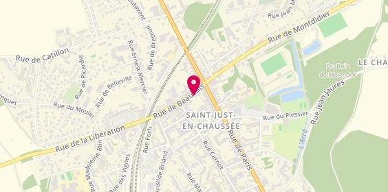 Plan de Agence de Saint Just en Chaussee, 7 Rue de Beauvais, 60130 Saint-Just-en-Chaussée