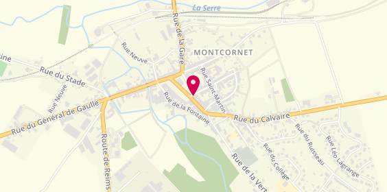Plan de Caisse d'Epargne Montcornet, 1 Rue Louis Petrot, 02340 Montcornet