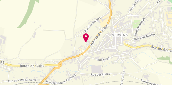 Plan de BNP Paribas - Vervins, 7 avenue du Préau, 02140 Vervins