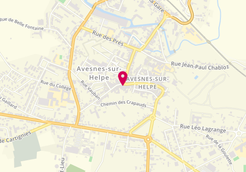 Plan de BNP Paribas - Avesnes Sur Helpe, 17 Rue Victor Hugo, 59440 Avesnes-sur-Helpe
