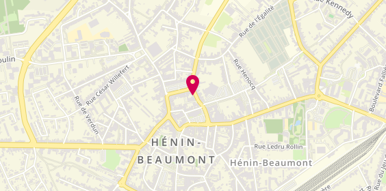 Plan de BNP Paribas - Henin Beaumont, 133 Rue Montpencher, 62110 Hénin-Beaumont
