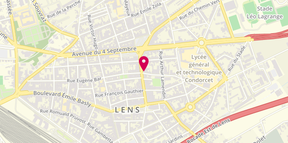 Plan de HSBC Agence Lens, 42 Rue René Lanoy, 62300 Lens