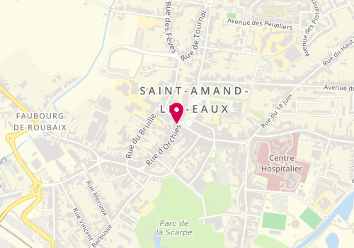 Plan de St Amand Les Eaux, 17 Grand'place, 59230 Saint-Amand-les-Eaux