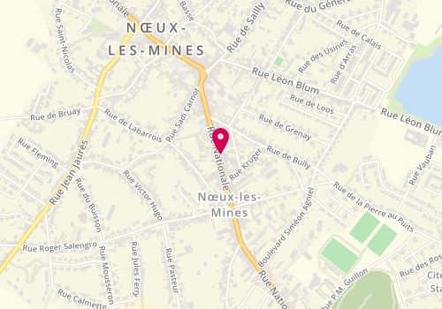 Plan de BNP Paribas - Noeux Les Mines, 221 Rue Nationale, 62290 Nœux-les-Mines