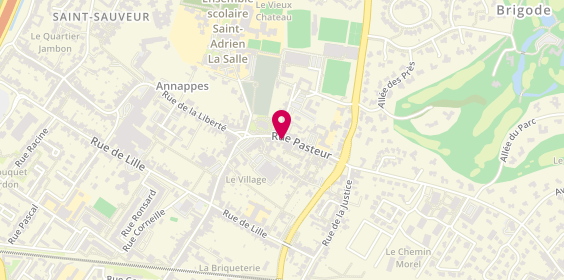 Plan de BNP Paribas - Villeneuve d'Ascq Annappes, 12 Rue Pasteur, 59650 Villeneuve-d'Ascq