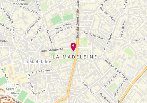 Plan de Caisse Crédit Mutuel la Madeleine, Gaulle
144 Rue du General de Gaulle, 59110 La Madeleine