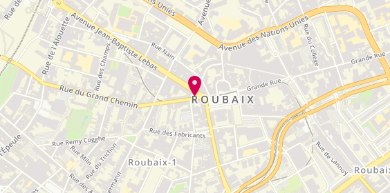 Plan de Hsbc-Succursale Roubaix, 1 avenue Jean Lebas, 59100 Roubaix