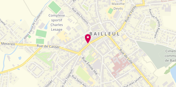 Plan de BNP Paribas - Bailleul, 18 Rue d'Occident, 59270 Bailleul