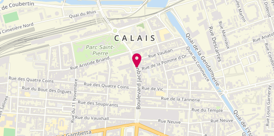 Plan de BNP Paribas - Calais Jacquard, 92 Boulevard Jacquard, 62100 Calais